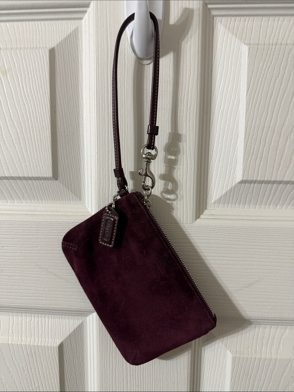 Coach Plum Suede Wristlet